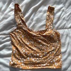 PacSun Tan Ruched Crop Tank Top